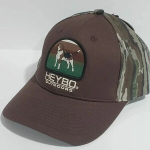 Heybo Outdoors-Realtree Original Brown  Camo,Velcro Closure Hat With Dog Patch.